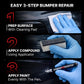 Step-by-step guide to easy 3-step bumper repair with cleaning, applying compound, and painting.