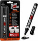 Paint FIX Scratch universal car paint touch-up pen in black, shown both inside its retail blister packaging and as a loose pen with its cap off, on a white background.