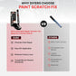 An infographic comparison graphic titled 'WHY DIYERS CHOOSE PAINT SCRATCH FIX' showing a paint scratch repair kit and a touch-up marker. The left side, labeled 'OURS' on a pink background, lists benefits like 'Precision Paint Repair' and 'Easy DIY Application'.