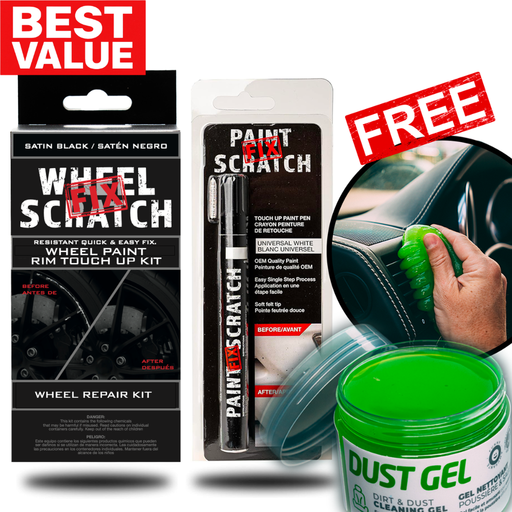 Saving Bundle - Wheel Kit, Car Paint Touch Up Pen, FREE Cleaning Gel