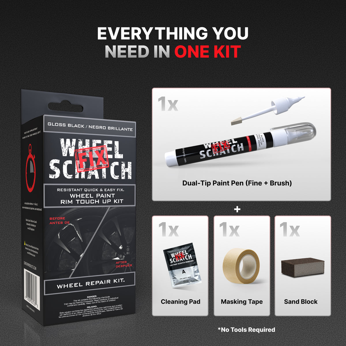 Wheel Scratch Fix curb rash repair kit and application process