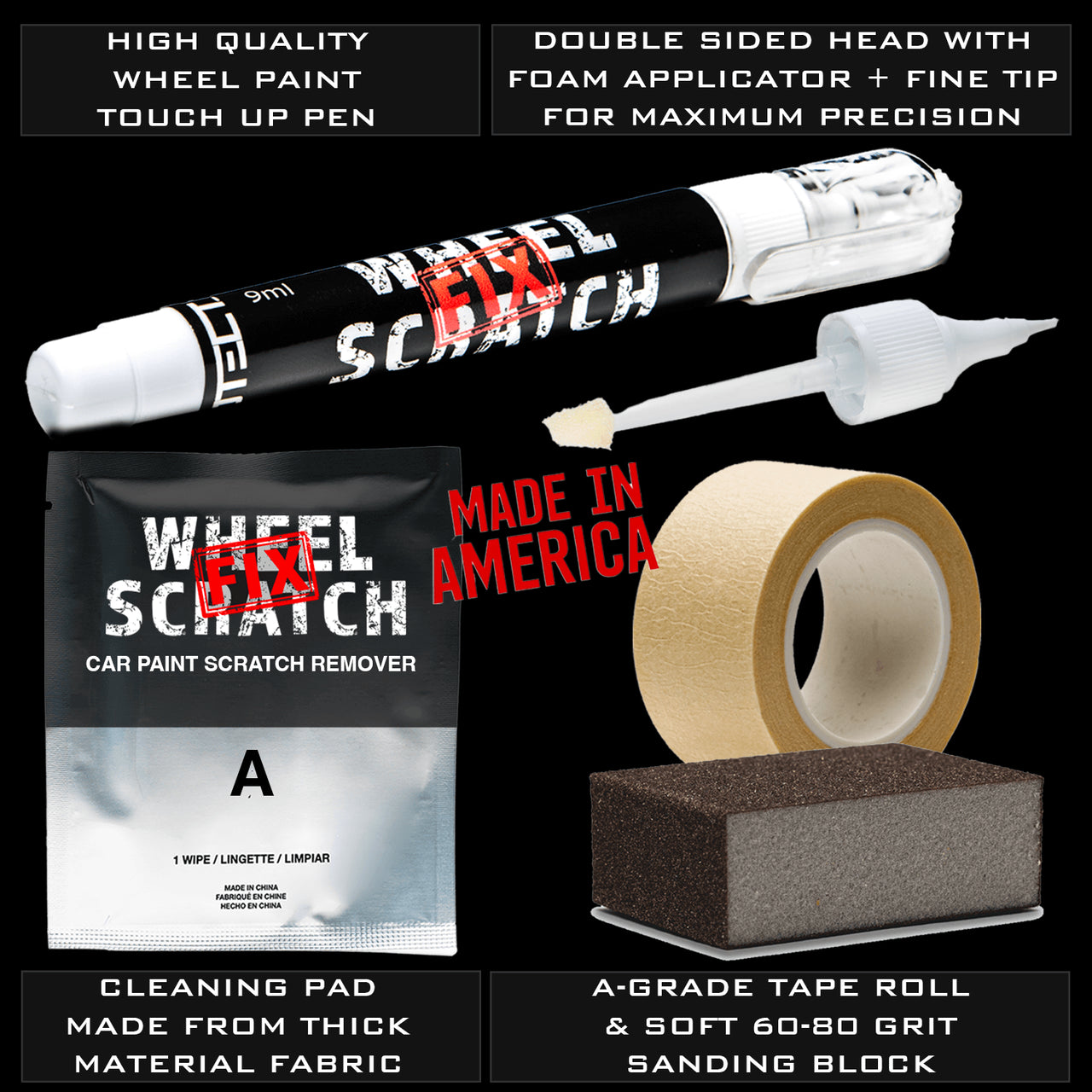 Saving Bundle - Wheel Kit, Car Paint Touch Up Pen, FREE Cleaning Gel