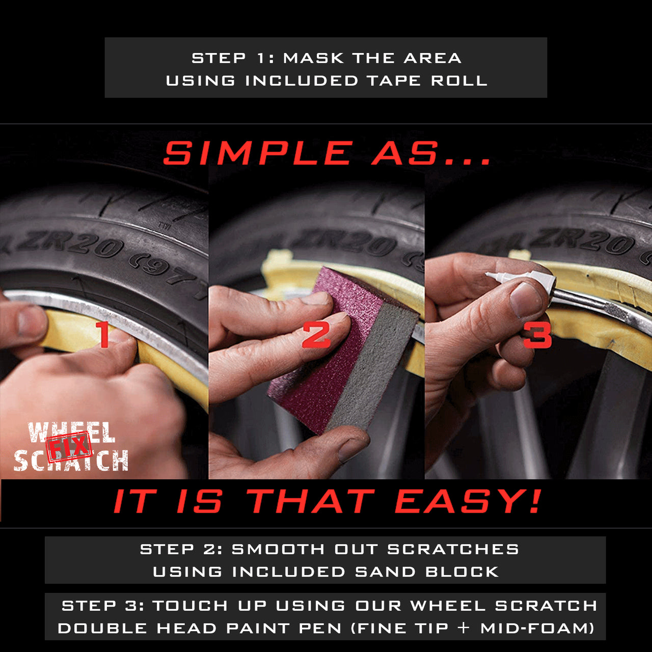 Saving Bundle - Wheel Kit, Car Paint Touch Up Pen, FREE Cleaning Gel