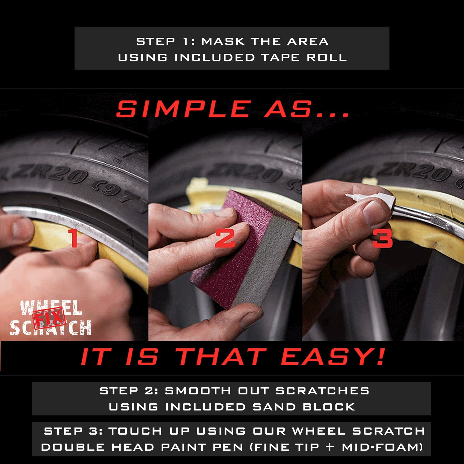 car detailing supplies tire scuff removal kit